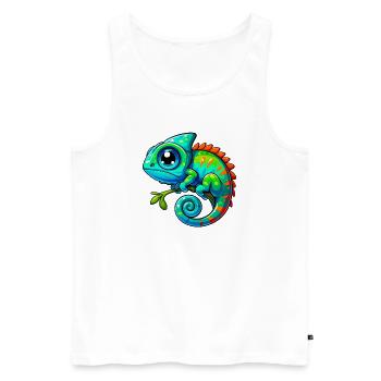 Caméléon - Débardeur bio Premium Homme - blanc - Devant - Michal (187cm)