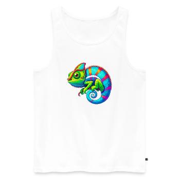 Chameleon - Men's Premium Organic Tank Top - white - Front - Michal (187cm)