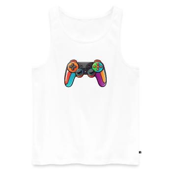 Gamepad Controller Colors Colorful - Men's Premium Organic Tank Top - white - Front - Michal (187cm)