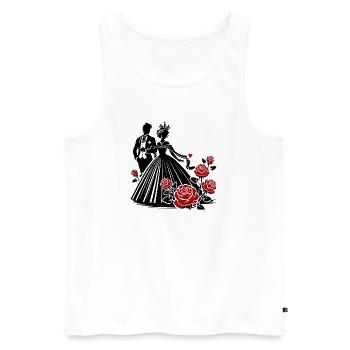 Couple romantique : le pouvoir de l’amour et de la connexion - Débardeur bio Premium Homme - blanc - Devant - Michal (187cm)