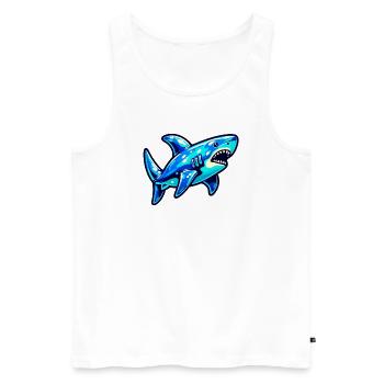 Shark - Men's Premium Organic Tank Top - white - Front - Michal (187cm)