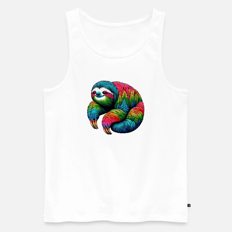 Faultier - Männer Premium Bio Tank Top - Weiß
