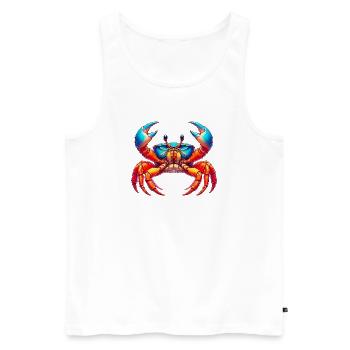 Krebs - Männer Premium Bio Tank Top - Weiß - Vorne - Michal (187cm)