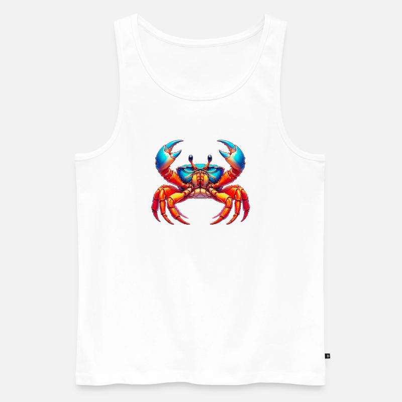 Crab - Men's Premium Organic Tank Top - white