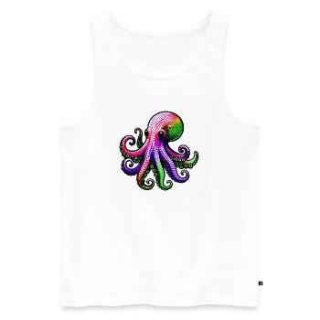 Krake - Männer Premium Bio Tank Top - Weiß - Vorne - Michal (187cm)