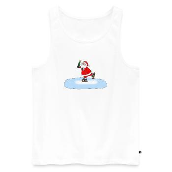 Père Noël patinant - Débardeur bio Premium Homme - blanc - Devant - Michal (187cm)