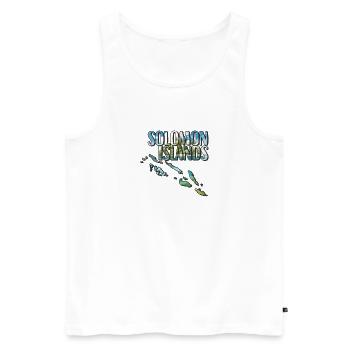 Watercolor Map Solomon Islands - Men's Premium Organic Tank Top - white - Front - Michal (187cm)