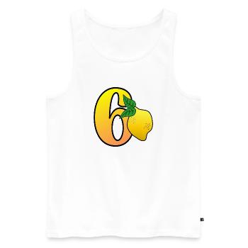 ZAHL 60. GEBURTSTAG - ZITRONE - Männer Premium Bio Tank Top - Weiß - Vorne - AI Model Male 178 light (178cm)