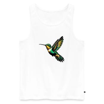 Colibri - Débardeur bio Premium Homme - blanc - Devant - AI Model Male 178 light (178cm)