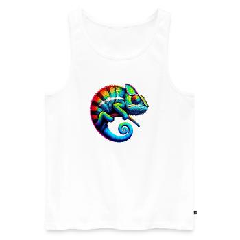 Chameleon - Men's Premium Organic Tank Top - white - Front - Michal (187cm)