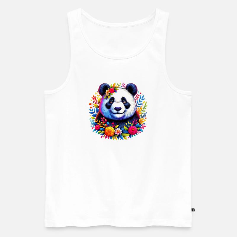 Panda - Männer Premium Bio Tank Top - Weiß