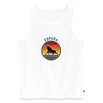 Espagne ville d'España - Débardeur bio Premium Homme - blanc - Devant - AI Model Male 178 light (178cm)