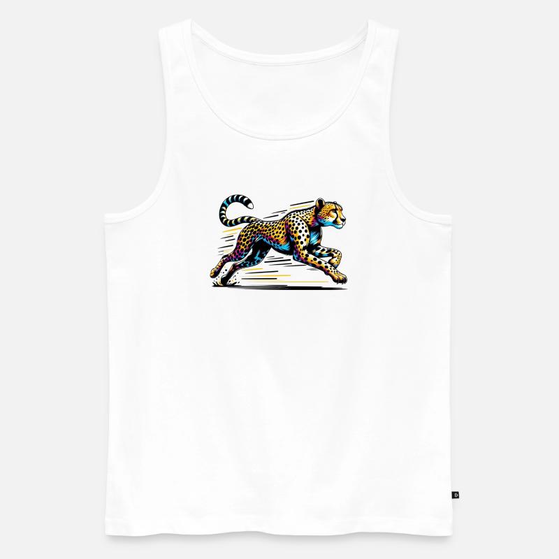 Gepard - Männer Premium Bio Tank Top - Weiß