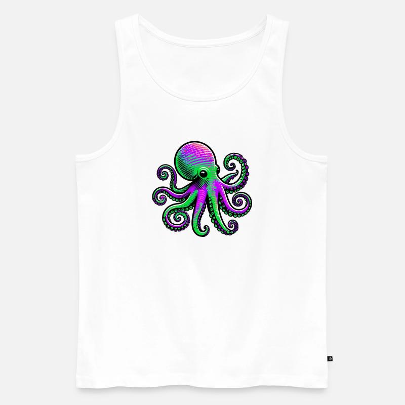 Krake - Männer Premium Bio Tank Top - Weiß