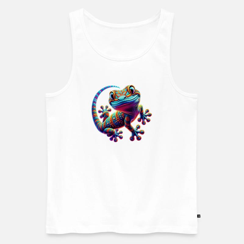 Gecko - Männer Premium Bio Tank Top - Weiß