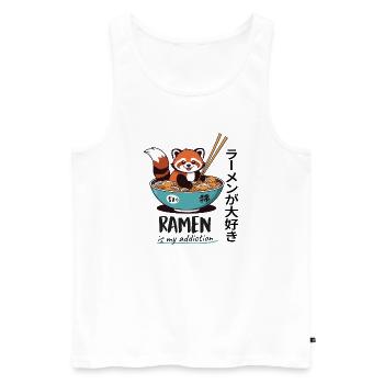 Mignon panda roux dans un bol de ramen - Débardeur bio Premium Homme - blanc - Devant - AI Model Male 178 light (178cm)