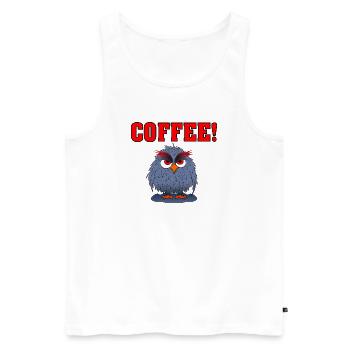 Owl COFFEE RED - Men's Premium Organic Tank Top - white - Front - Michal (187cm)