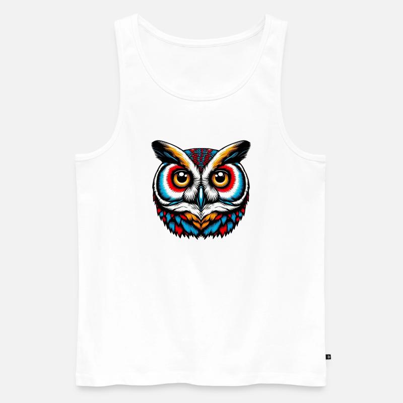 Eule - Männer Premium Bio Tank Top - Weiß