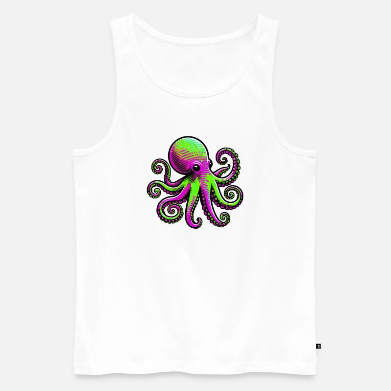 Krake - Männer Premium Bio Tank Top - Weiß