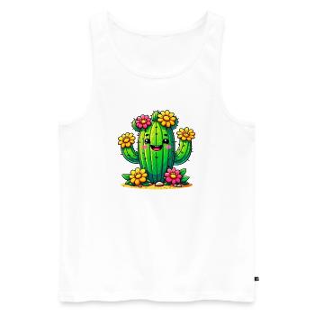 Cactus - Débardeur bio Premium Homme - blanc - Devant - Michal (187cm)