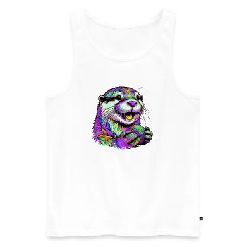 Otter - Männer Premium Bio Tank Top - Weiß - Vorne - Michal (187cm)