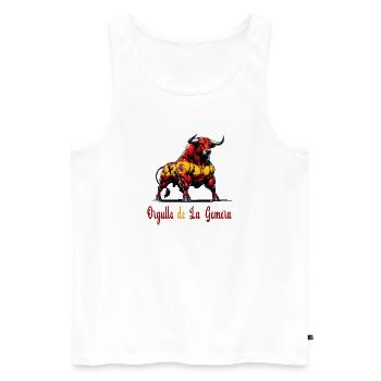 Der Stolz La Gomera Flagge Design - Männer Premium Bio Tank Top - Weiß - Vorne - AI Model Male 178 light (178cm)