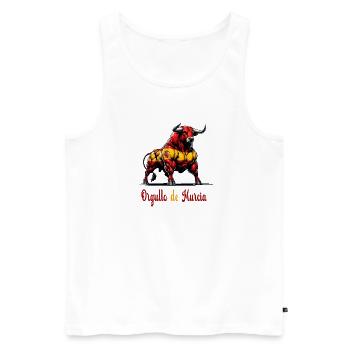 Der Stolz Murcia Flagge Design - Männer Premium Bio Tank Top - Weiß - Vorne - AI Model Male 178 light (178cm)
