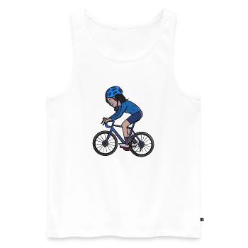 Kamala Harris Fahrrad - Männer Premium Bio Tank Top - Weiß - Vorne - Michal (187cm)