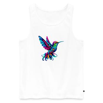 Kolibri - Männer Premium Bio Tank Top - Weiß - Vorne - AI Model Male 178 light (178cm)