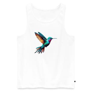 Kolibri - Männer Premium Bio Tank Top - Weiß - Vorne - AI Model Male 178 light (178cm)