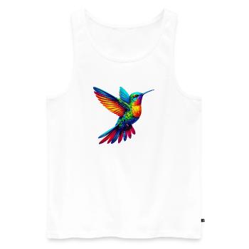 Colibri - Débardeur bio Premium Homme - blanc - Devant - AI Model Male 178 light (178cm)