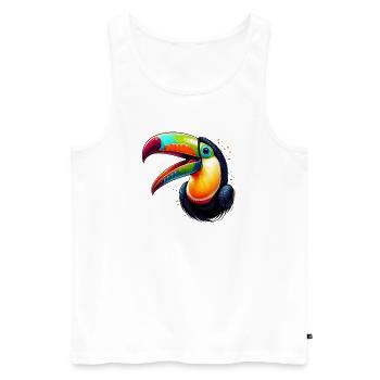 Toucan - Débardeur bio Premium Homme - blanc - Devant - Michal (187cm)