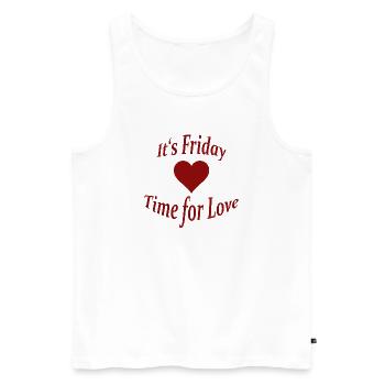 FRIDAY - Männer Premium Bio Tank Top - Weiß - Vorne - Michal (187cm)