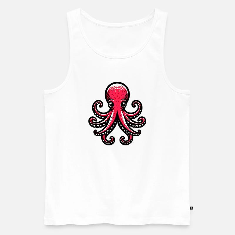 Krake - Männer Premium Bio Tank Top - Weiß