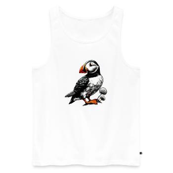 Papageitaucher - Männer Premium Bio Tank Top - Weiß - Vorne - Michal (187cm)