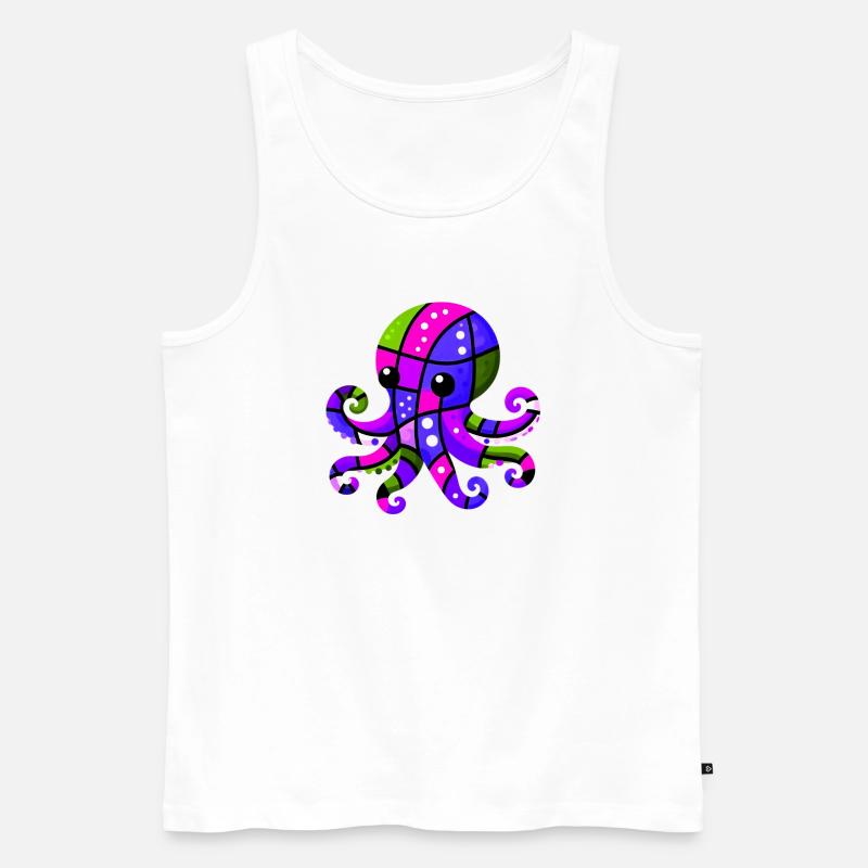 Krake - Männer Premium Bio Tank Top - Weiß
