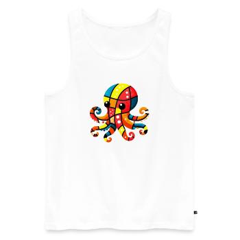 Octopus - Men's Premium Organic Tank Top - white - Front - Michal (187cm)