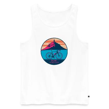 Design de T-shirt Mont Ventoux - Men's Premium Organic Tank Top - white - Front - AI Model Male 178 light (178cm)