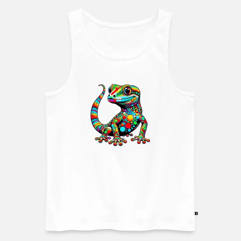 Gecko - Männer Premium Bio Tank Top - Weiß