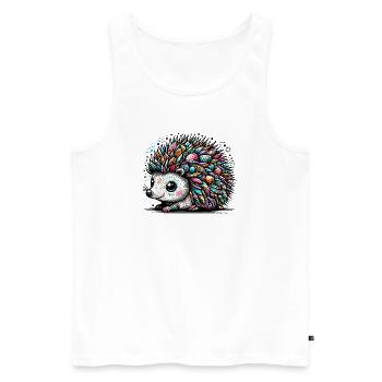 Hedgehog - Men's Premium Organic Tank Top - white - Front - AI Model Male 178 light (178cm)