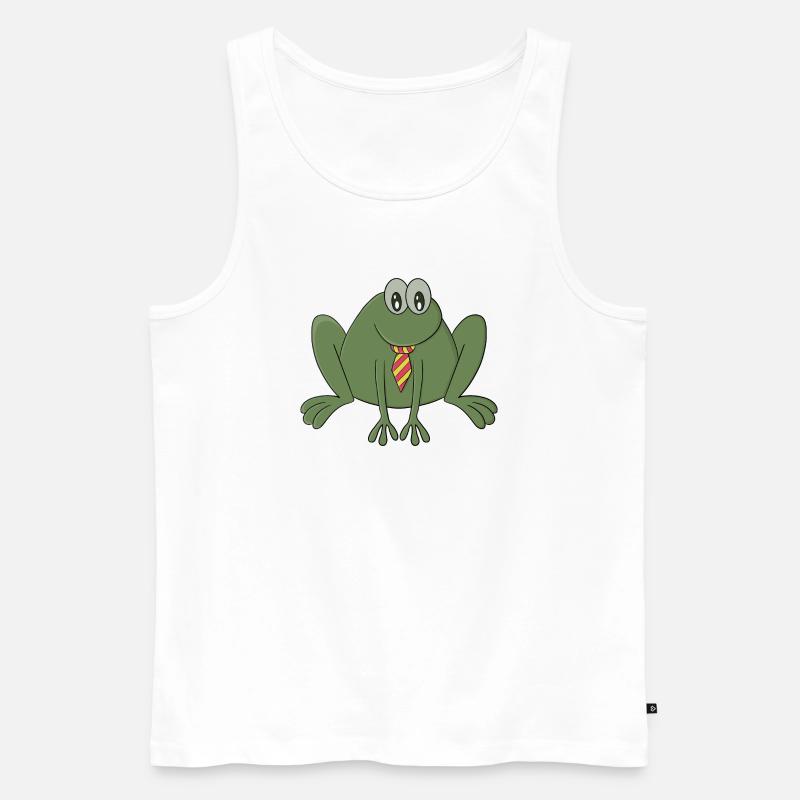 Frosch mit Krawatte - Männer Premium Bio Tank Top - Weiß