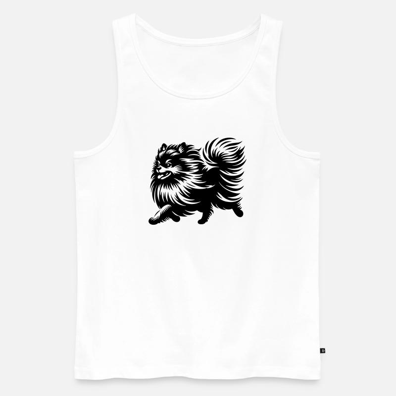 Zwergspitz - Männer Premium Bio Tank Top - Weiß
