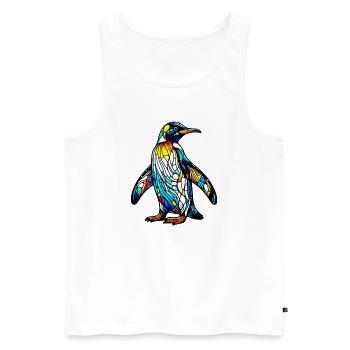 Penguin - Men's Premium Organic Tank Top - white - Front - Michal (187cm)