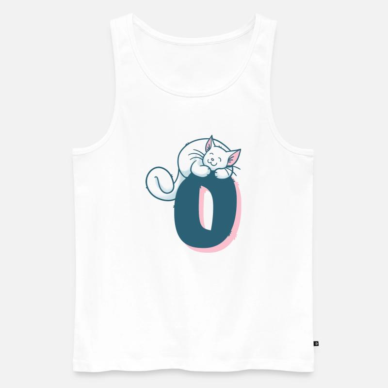 Katze Buchstabe O - Männer Premium Bio Tank Top - Weiß