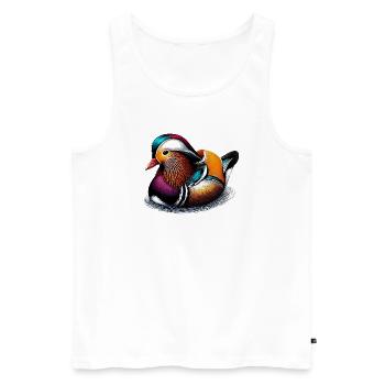 Mandarin duck - Men's Premium Organic Tank Top - white - Front - AI Model Male 178 light (178cm)
