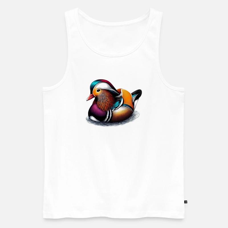 Mandarinente - Männer Premium Bio Tank Top - Weiß