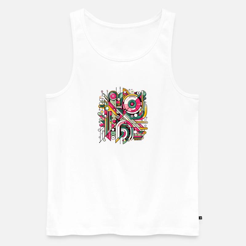 Neon Geometry — Hypergrid - Männer Premium Bio Tank Top - Weiß