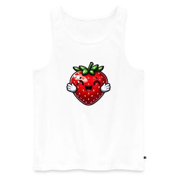Fraise Fraises - Débardeur bio Premium Homme - blanc - Devant - AI Model Male 178 light (178cm)
