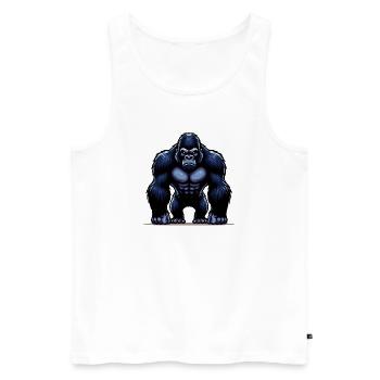 Gorilla - Men's Premium Organic Tank Top - white - Front - Michal (187cm)