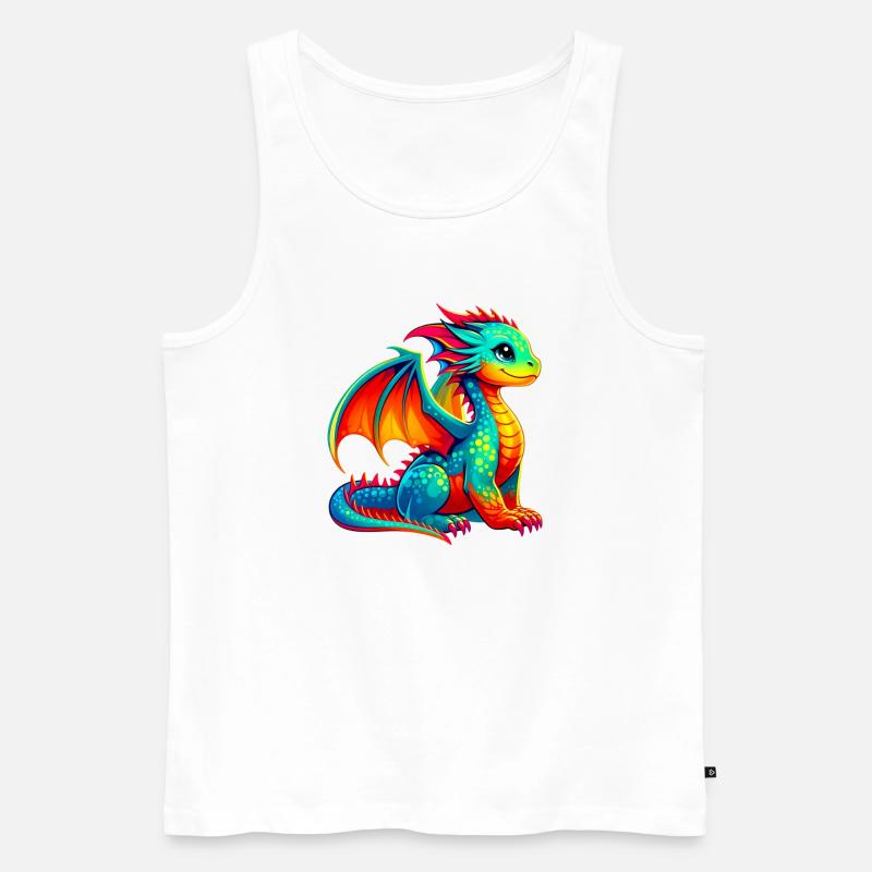 Drache - Männer Premium Bio Tank Top - Weiß
